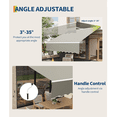 thumbnail image 4 of 10’x8’ Retractable Patio Awning – Manual Sun Shade with Heavy Duty Aluminum Frame & 280GSM Waterproof Polyester Fabric | Adjustable Outdoor Awning for House, Deck, Porch, 4 of 7