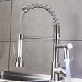 thumbnail image 2 of Aimadi Grifo De Cocina Comercial Con Rociador Monomando Rociador Desplegable Grifo De Fregadero De Cocina Con Luz Led Dos Caño Níquel Cepillado, 2 of 5