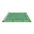 thumbnail image 2 of Ahgly Company Machine Washable Indoor Square Oriental Turquoise Blue Traditional Area Rugs, 6' Square, 2 of 4