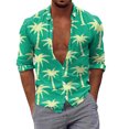 thumbnail image 1 of Camisas Manga Larga Hombre Hombres Casual Manga larga Otoño Invierno 3D Impreso Camisas Top Blusa Camisas (Green, M), 1 of 5