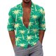 thumbnail image 1 of Camisas Manga Larga Hombre Hombres Casual Manga larga Otoño Invierno 3D Impreso Camisas Top Blusa Camisas (Green, XL), 1 of 5