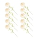 thumbnail image 1 of Bewildely 10 Uds. De flores artificiales de clavel, flor falsa de una sola cabeza con hojas verdes, flores para boda, hogar, sala de estar, Decoración Blanco, 1 of 6