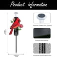 thumbnail image 3 of Solar Cardinal Memorial Stake with LED Light, Metal Cemetery Decoration, Sympathy Outdoor Grave Marker for Loss of Loved Ones, 3 of 7