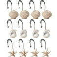 thumbnail image 2 of Shower Curtain Hooks, 12Pcs Seashell Anti Rust Decorative Resin Shower Curtain Rings Hooks for Bathroom Shower Rods Curtains Window Hangings Holder, 2 of 7