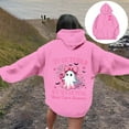 thumbnail image 2 of Womens Long Sleeve Hooded Sweatshirt Drawstring Pink Ribbon Graphic Cancer Awareness Hoodies with Pockets Loose Fit Pullover Tops, 2 of 8