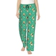 thumbnail image 2 of Picia Bulldog Puppy Flower Womens Soft Woven Cotton Elastic Waistband Sleep Pajama Pant Lounge Sleep Pant With Pockets And Drawstring-XX-Large, 2 of 9