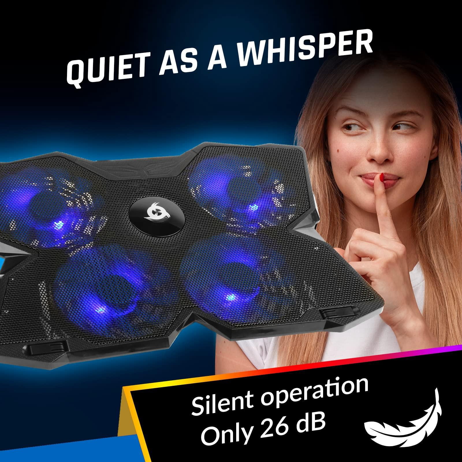Wind Laptop Pad - More Than 500 000 Units Sold Version The Rapid Action Fan Stand With 4 Fans At 1200 Rpm Usb Ps5 Ps4 Blue