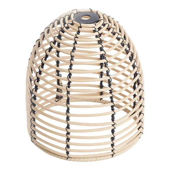 Rattan Lampshade - 6.3" Dome Pendant Light Cover for Ceiling Fixtures, Chandeliers & Hanging Lamps - Boho Farmhouse Replacement Shade for Bedroom, Kitchen or Porch