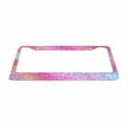 thumbnail image 2 of Sloboki Rainbow Gradient Sparkle Glitter License Plate Frame Universal Aluminum Metal Car Tag Holders Cars Decor, 2 of 5