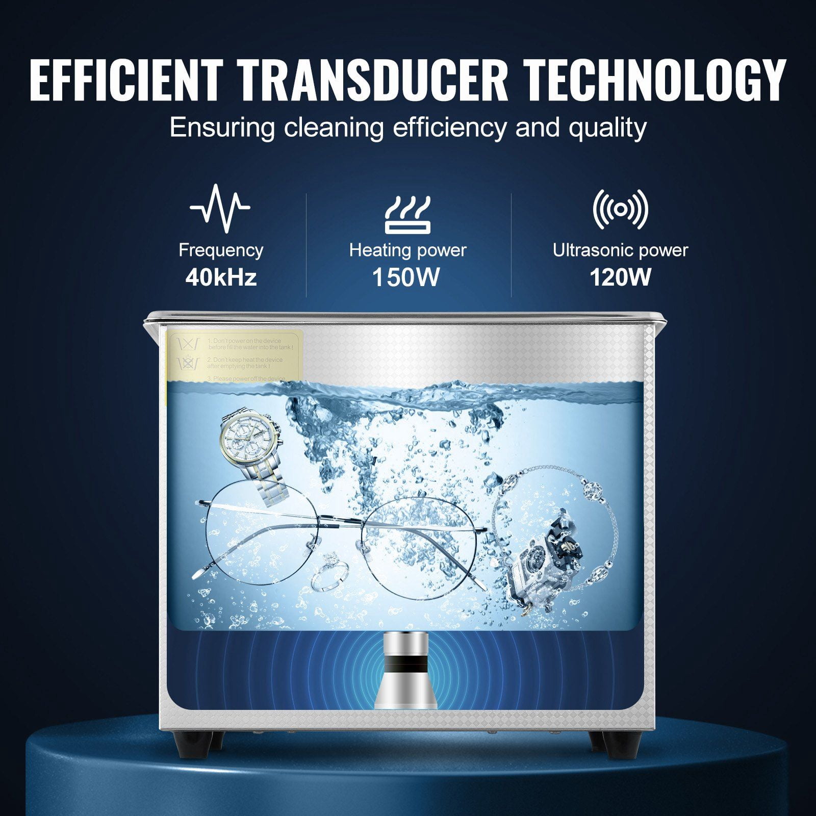 Ultrasonic Cleaner 3L Digital Timer Heater Professional Jewelry Cleaner Stainless Steel Heated Cleaning Machine for Glasses Watch Rings Small Parts Circuit Board