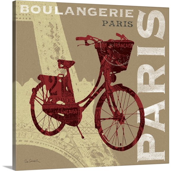 Great BIG Canvas | "Cycling in Paris" Canvas Wall Art - 16x16