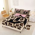 thumbnail image 2 of Erosebridal Leopard Animal Print Full Size Sheets For Girls,Black Letter D Personalized Initial Kids Bed Sheets 4pcs, 2 of 6