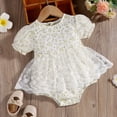 thumbnail image 2 of Eashery Baby Casual Tulle Rompers for Boys Printed Short Sleeve Baby Rompers Boy Girl Beige 12-18M, 2 of 5