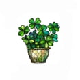 thumbnail image 2 of HBYJLZYG Double Sided Lu-cky Clover Acrylic Pendant, 7.8"x6.2" 2D Round Hanging Ornament for Window, Weatherproof Porch Chain Tag for Outdoor, Festive St. Patrick's Day Home Accent, 2 of 6