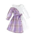 thumbnail image 2 of Esaierr Kids Baby Spring Princess Dresses for Girls,Little Big Girls Long Sleeve Skirt Plaid Patchwork Stylish Comfortable Outfits Dress for 4-7T, 2 of 8