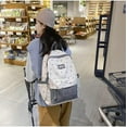 thumbnail image 4 of 2024 Cute Preppy Bag Floral Printed Kawaii Backpack Cottagecore Aesthetic Backpack Laptop Daypack (Gray), 4 of 8