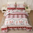 thumbnail image 4 of Smuge Christmas Quilt Sets Queen Size Reindeer Bedding Sets Snowflake Elf Bedspread Lightweight Coverlet with 2 Pillow Shams, Red Plaid, 4 of 7