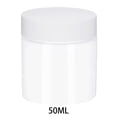 thumbnail image 1 of YUANOU 30ml / 40ml / 50ml / 60ml / 80ml Pot en Plastique Transparent avec Couvercles Remplissables Pot de Récipients Cosmétiques Vides pour le Stockage de Voyage Maquillage, Ombre à Paupières, Poudre, Bijoux (Blanc) 50ml, 1 of 7