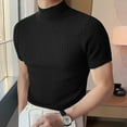 thumbnail image 4 of Men Regular Fit Basic Lightweight Short Sleeve Pullover Top Mock Turtleneck T-Shirt, 4 of 6