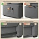 thumbnail image 4 of Sofá Cama Futón Convertible 3 en 1 de Lino, Sofá Cama Tamaño Queen con Sofá Extraíble, Reposabrazos con Espacio de Almacenamiento y Respaldo Ajustable para Sala de Estar, Gris Oscuro, 4 of 9