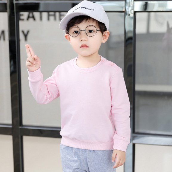 QWERTY Baby Boys Girls Solid Loose Hoodie Sweatshirt Warm Tops for Kids Size 6-7 Years