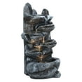 thumbnail image 3 of Jnismy Cascading Rock Water Fountain Outside Patio Water Features Fountain with LED Light,Garden Waterfall Decor,6-Tiers, 3 of 12