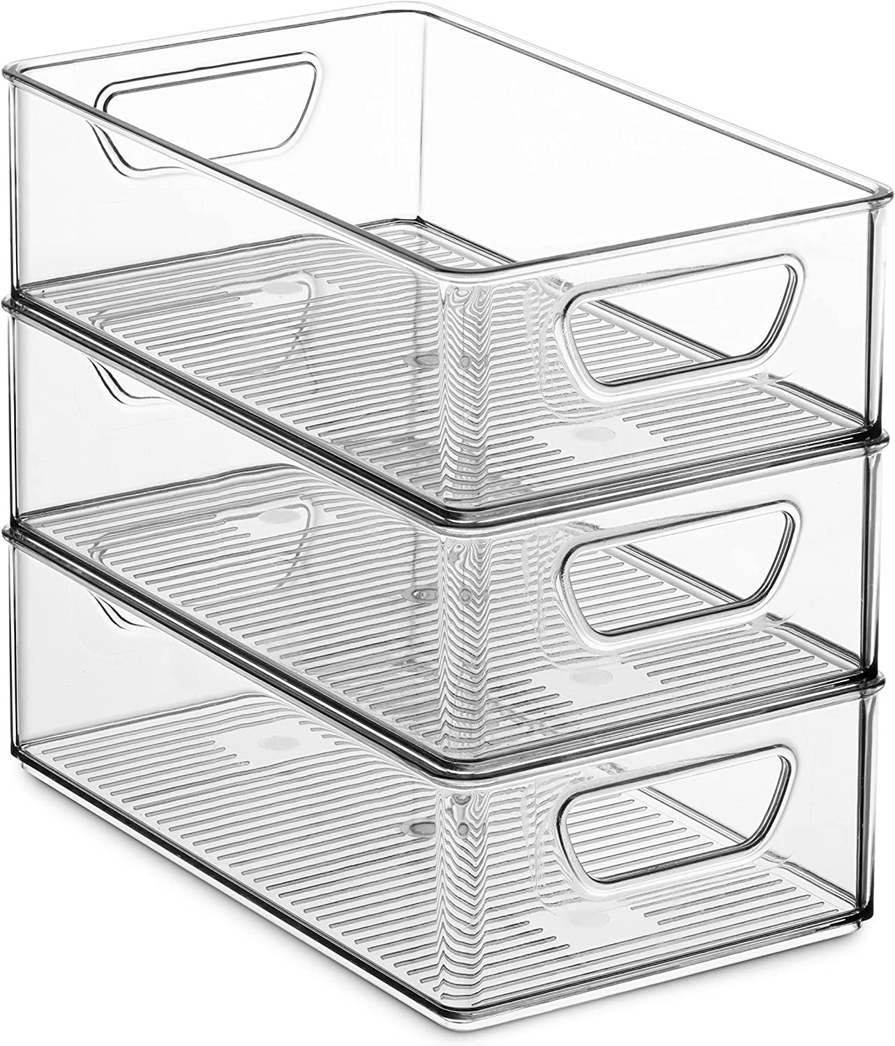 Set Of 6 Refrigerator Organizer Bins Stackable Fridge Organizers with