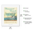 thumbnail image 2 of Newport Beach California - Lifeguard Tower - Vintage Travel Poster by Wade Koniakowsky - Fine Art Rolled Canvas Print 11in x 14in, 2 of 4