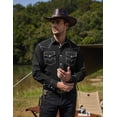 thumbnail image 2 of COOFANDY Mens Shirt Western Slim Fit Embroidered Cowboy Casual Button Down Hippie Shirt with Pockets, 2 of 7