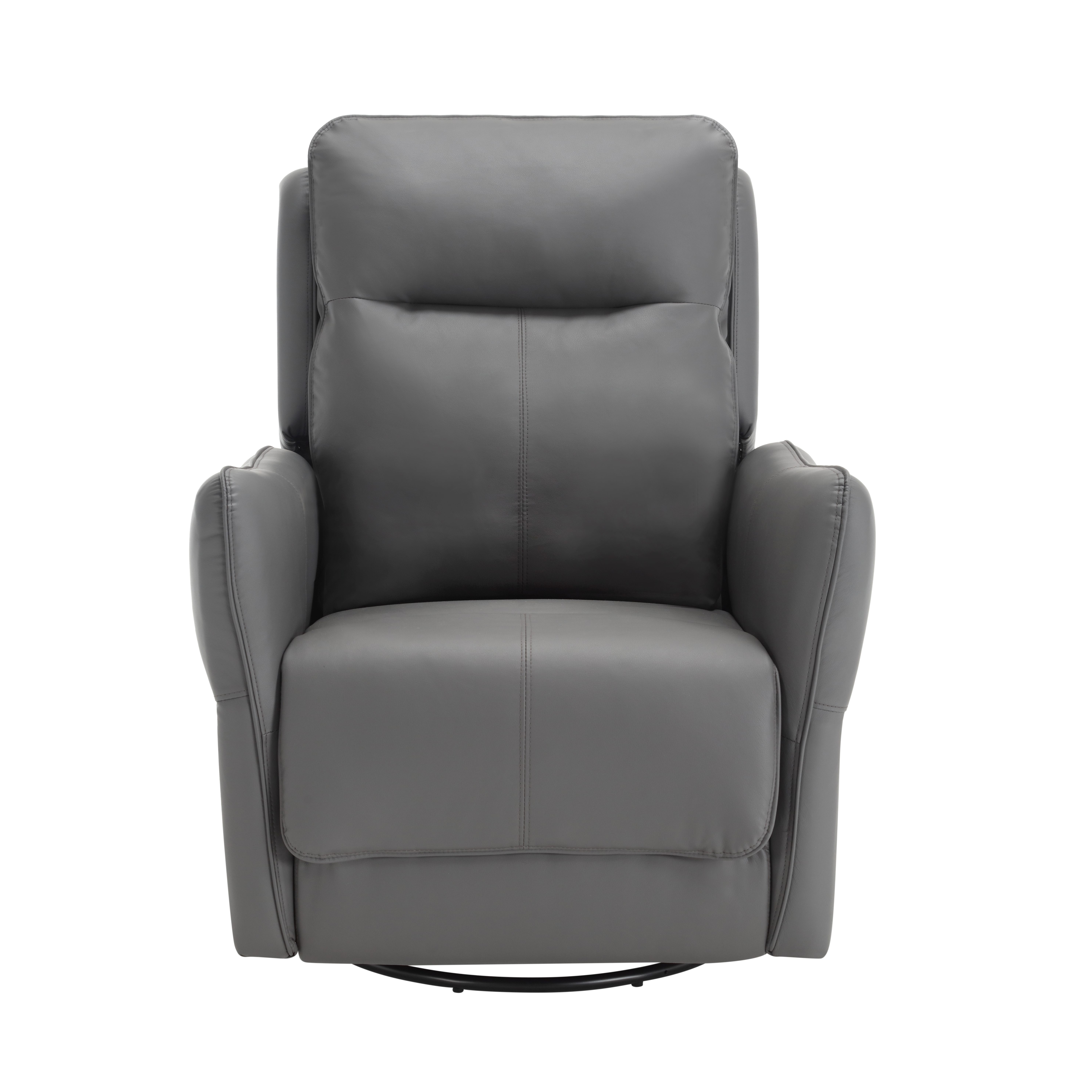 MINCETA Power Recliner Chairs,Modern Upholstered 270 Swivel Nursery Rocker Glider Recliner for Living Room,PU Leather in Gray