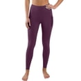 thumbnail image 3 of ClodeEU Women's High Waist Yoga Leggings with Pockets,Stretchy Workout Pants for Running and Daily Wear Wine,Women's Plus XL, 3 of 5