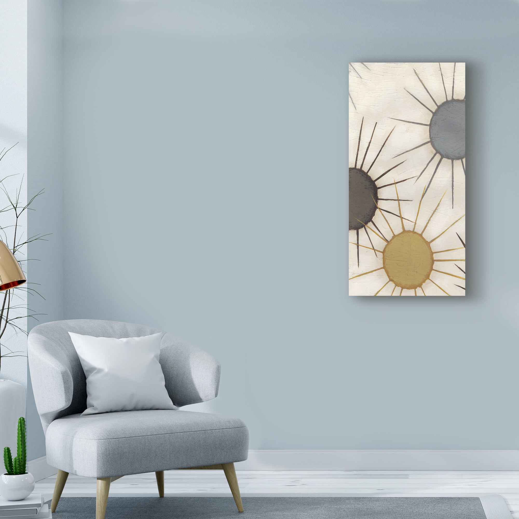 Trademark Fine Art 'Starburst Triptych II' Canvas Art by June Erica Vess