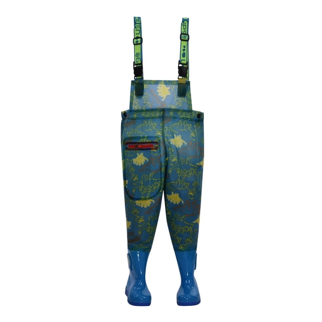MIASHUI Imperméable Unisexe pour Enfant, Pantalon à Bretelles Réglables avec Bottes, Vert, 2-3 Ans