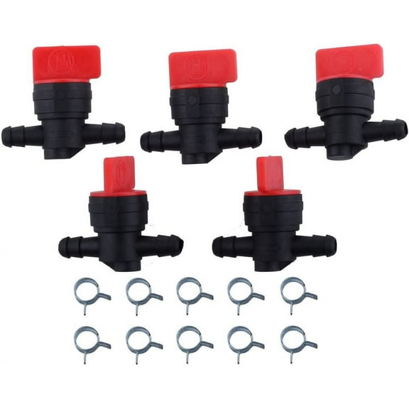 494768 698183 Fuel Shut Off Valve with clamp Replacement for Lawn Mower Snow Blower Tractor (Pack of 5)
