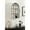 White, variant on Kate and Laurel Megara Decorative Wooden Hanging Arched Wall Cabinet with Door for Open Storage, 16 x 6 x 24, Black and Natural Wood, Wooden Floating Wall Bathroom Cabinet for Above Toilet Storage