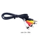 thumbnail image 3 of Cable de audio y vídeo de 3,5 mm a 3 RCA - Conectores chapados en oro, cubierta trenzada de nailon, salida de clavijas estándar, longitud de 1,8 m - para videocámaras/TV/Receptores AV, 3 of 5