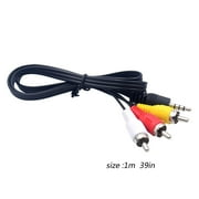 3.5mm to 3 RCA Audio Video Adapter Cable 3ft Composite A/V Cord for TV DVD Player Projector Home Theater System