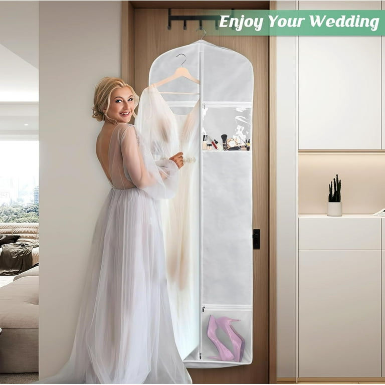 Wedding Dress Garment Bag,70 in Bridal Gown Dress Storage Bag with