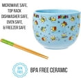 thumbnail image 2 of Silver Buffalo Sanrio Hello Kitty and Friends Keroppi Fishing and Doodling Ceramic Ramen Noodle Rice Bowl with Chopsticks, Microwave Safe, 20 Ounces, 2 of 8