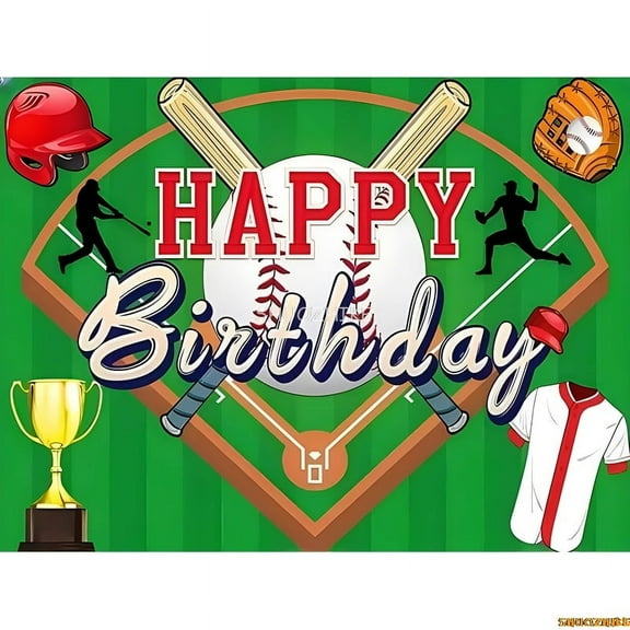 Sports Happy Birthday Party Photography Backdrop Props Child Boy Stadium Game Baseball Soccer Photo Studio Background ZQ-01