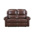 thumbnail image 4 of Lexicon McCall Leather Match 2-Piece Power Reclining Sofa Set in Brown, 4 of 14