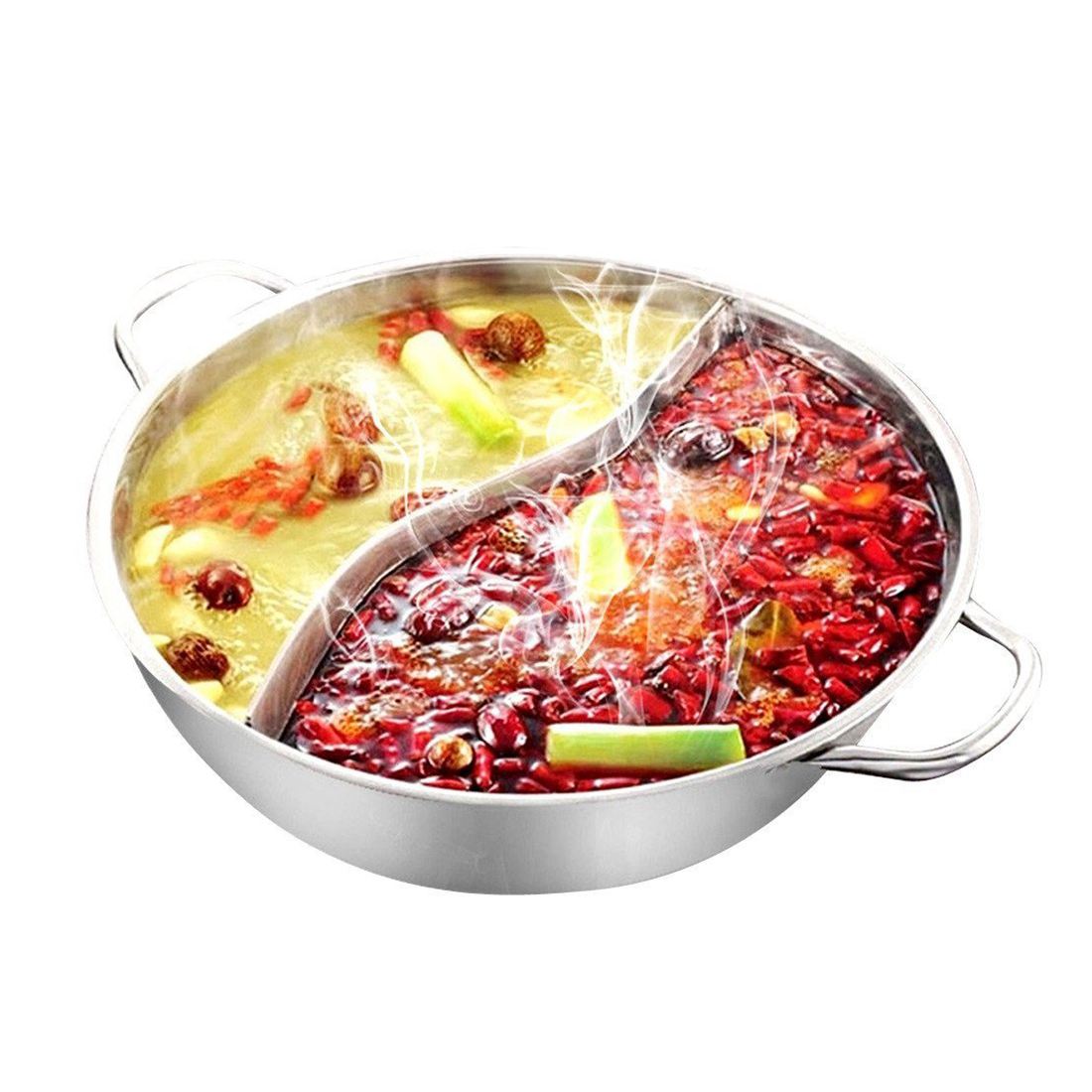 Gear GO Twin Divided Stainless Steel Induction Compatible Hot Pot