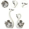 thumbnail image 6 of FashionCha 2 Pieces Swan Sculpture Ceramic Figurine Artwork Decorative Crafts Animal Statue White, 6 of 9