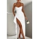 thumbnail image 2 of Vestido de fiesta Woyiam negro satinado con tirantes finos, diseño de sirena, 28 años o más, 2 of 7