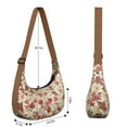 thumbnail image 4 of Nylon Crescent Bag for Women Men Trendy, Floral Medium Crossbody Dumpling Bags with Adjustable Strap Lightweight Travel Shoulder Tote Half Moon Hobo Bag, 4 of 5