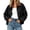 Black, variant on Lapel Collar Snap Button Jackets for Women Loose Oversized Contrast Collar Patch Pocket Fall Casual Everyday Drop Shoulder Utility Outerwear Coats