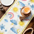 thumbnail image 3 of Cute Snowman Table Runner 120 Inches, Yellow Weather Snowy Rainy Sun Rainbow Bed Runner Dresser Scarves Tabletop for Indoor Outdoor Parties/Ceremony/Banquet, 13"x 120", 3 of 9
