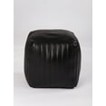 thumbnail image 2 of BBH Homes Handmade Black Leather Sqaure 14x14x14 Pouf Ottoman WABBBACPF0008, 2 of 6