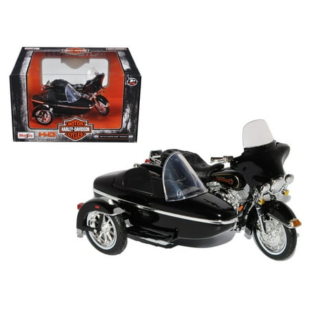 1998 Harley Davidson FLHT Electra Glide Standard with Side Car Black Motorcycle Model 1/18 Diecast Model by Maisto
