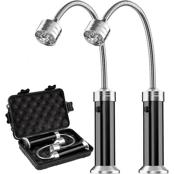 BBQ Barbecue Grill Light, Magnetic 360 Degree Adjustable BBQ Light Set Outdoor Grill Lights BBQ Accessories, Battery Operated, (2 Pack, Black)